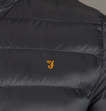 Farah Strickland quilted jacket with hood in black