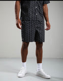 Lacoste monogram print lounge shorts with logo waistband in black