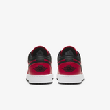 GS Air Jordan 1 Low "Banned" Pebbled Swoosh (Black/Gym Red)
