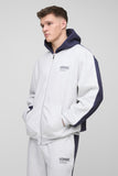 Tall Oversized Homme Colour Block Zip Hooded Tracksuit