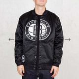 Adidas NBA Brooklyn Nets Black Snap Front Insulated Jacket Men's NWT