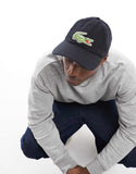 Lacoste large front logo cap in black