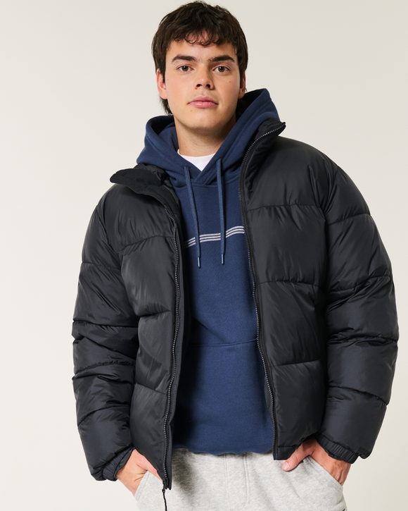 Men's Boxy Mock-Neck Puffer Jacket