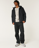 Men's Black Hooded Shell Jacket