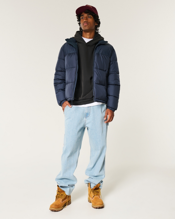 Men's Boxy Mock-Neck Puffer Jacket