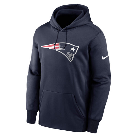 Men’s New England Patriots Nike Primary Logo Navy Therma Pullover Hoodie