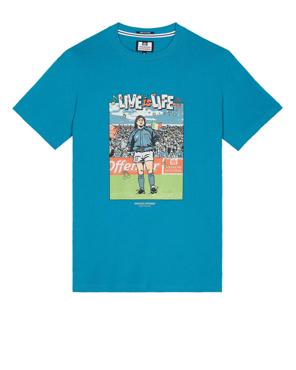 Weekend Offender  Opus Graphic T-Shirt Kingfisher Blue