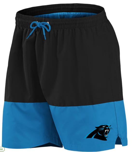 Fanatics NFL Carolina Panthers Woven Black Swim Shorts