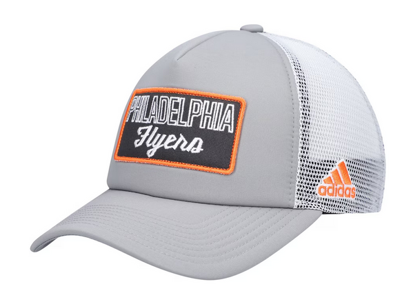 adidas Gray/White Philadelphia Flyers Locker Room Foam Trucker Snapback Hat