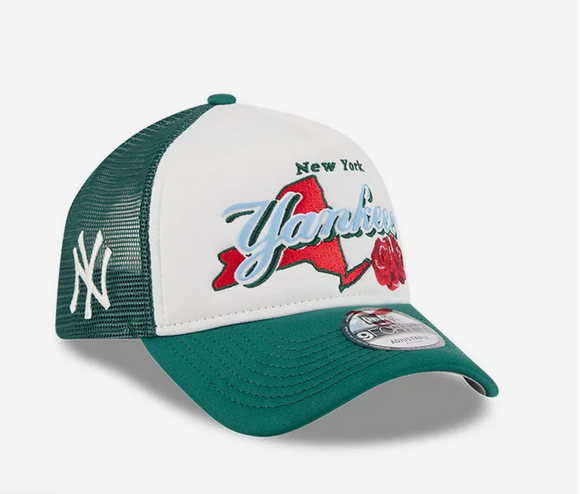 State Flower Yankees Dark Green 9FORTY A-Frame Trucker Cap