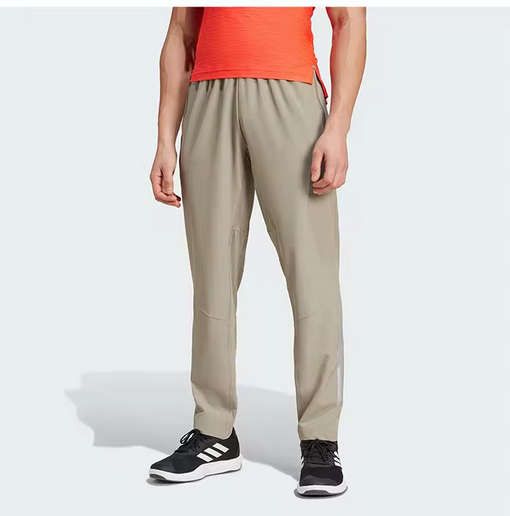 Adidas Aeroready Solid Color Comfortable Breathable Durable Casual Pants Men Bottoms Khaki