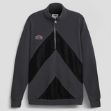 Panelled Quarter Zip Fleece Iron Gate / Black