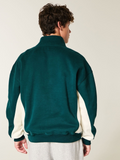 Hollister Green Boxy Quarter Zip Logo Sweatshirt