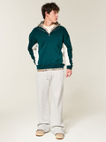 Hollister Green Boxy Quarter Zip Logo Sweatshirt