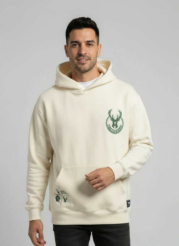 NBA MILWAUKEE BUCKS HOODIE WHITE