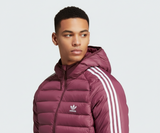 Adidas Man Padded Hooded Puffer Jacket Maroon/white