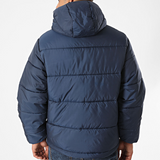 Adidas Originals Puffer Jacket with Hooded Stripes and Padding Navy Blue