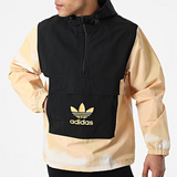 Adidas Originals Hooded Camo Windbreaker Black Beige Camouflage