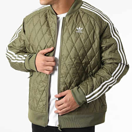 Adidas Originals Quilted Zip Jacket Khaki Green