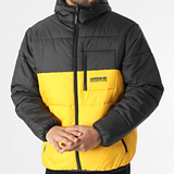Adventure Reversible Hooded Down Jacket Black Yellow