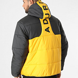 Adventure Reversible Hooded Down Jacket Black Yellow