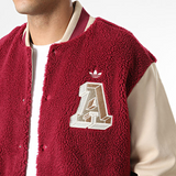 Teddy Varsity Jacket Burgundy Beige