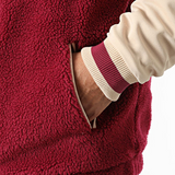 Teddy Varsity Jacket Burgundy Beige