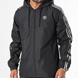 Black Camo Stripe Hooded Zip Jacket