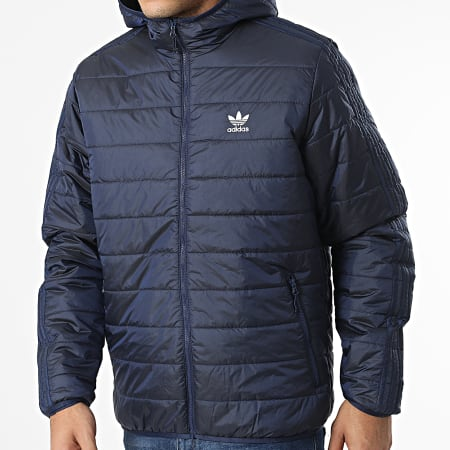 Adidas Originals Hooded Down Jacket Navy Blue