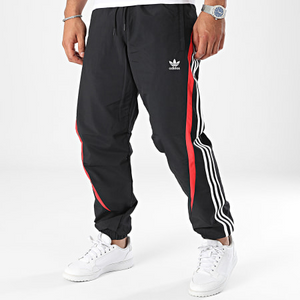 Black White Red Striped Jogging Pants