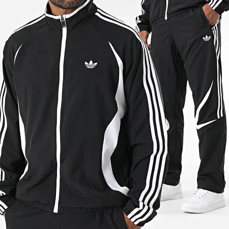 Teamgeist Black White Stripe Track Suit