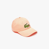 Lacoste Adjustable Cotton Twill Cap in Orange