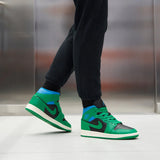 Air Jordan 1 Mid Green/Black/Blue