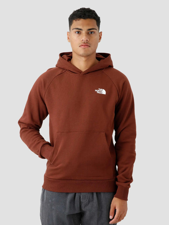 The North Face M Raglan Red Box Hoodie Dark Oak - Freshcotton