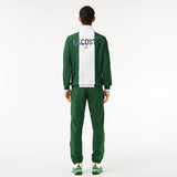 Lacoste Zip Neck Long Sleeve Athletic Tracksuit in Green