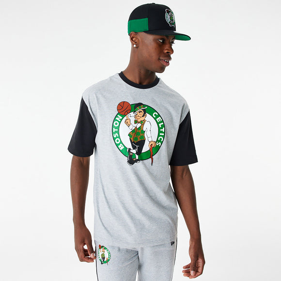 NEW ERA Boston Celtics NBA Colour Block Grey Oversized T-Shirt