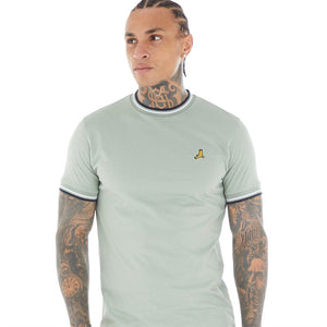 Brave Soul Mens Federerf T-Shirt Mint Green/Rich Navy/Optic White