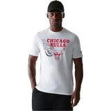 New era NBA Flame Graphic Chicago Bulls White T-Shirt