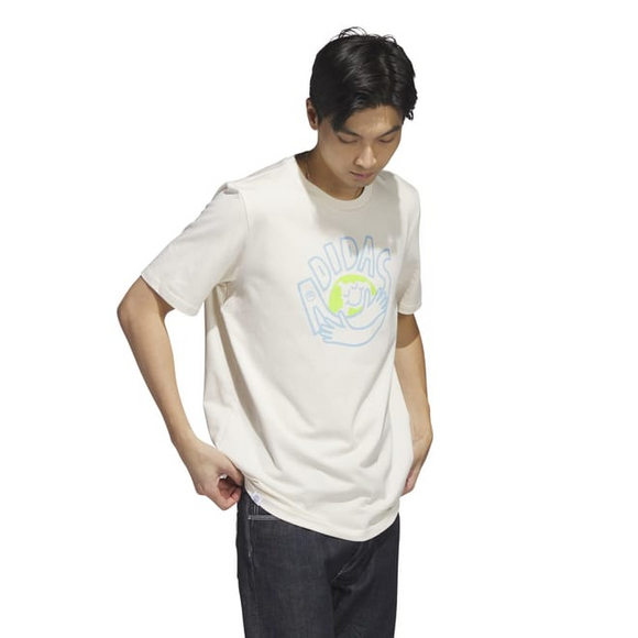 adidas Change Through Sports Earth Graphic T-Shirt in Natural