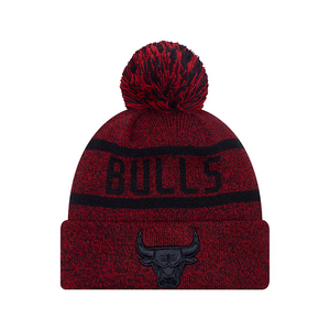 NEW ERA CHICAGO BULLS JAKE BOBBLE KNIT BEANIE HAT 'RED'