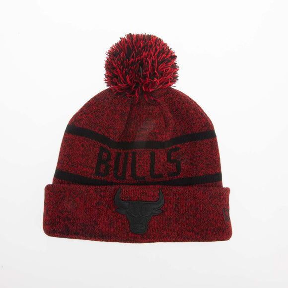 New Era Chicago Bulls Jake Cuff Knit Bobble Hat in Red