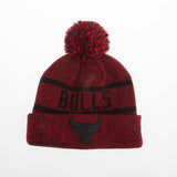 New Era Chicago Bulls Jake Cuff Knit Bobble Hat in Red