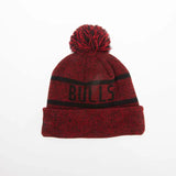 New Era Chicago Bulls Jake Cuff Knit Bobble Hat in Red