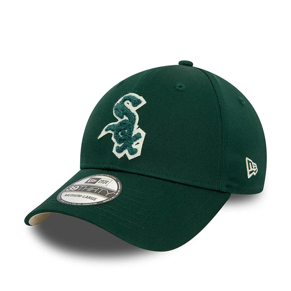 Chicago White Sox Team Logo Boucle Dark Green 39THIRTY Stretch Fit Cap
