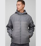 boohooMAN Tall Regular Fit Lightweight Quilted Hooded Jacket