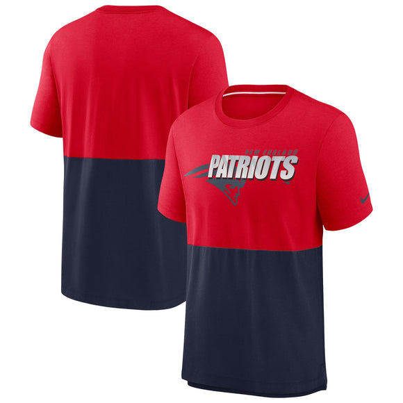 New England Patriots Nike Logo Name Colorblock T-Shirt -