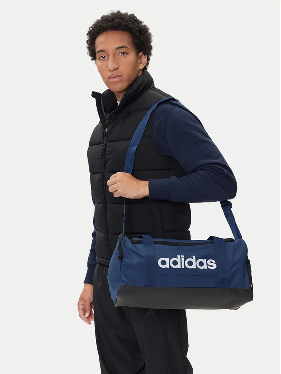 adidas Linear Duffel Bag Small Dark Blue