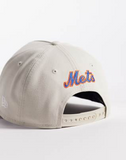 New Era NY Mets E-frame outline script logo cap in beige