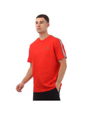 Lacoste Men's Regular Fit Logo Stripe T-shirt in Red