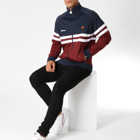 Ellesse Rimini Navy Blue Burgundy Zip-Up Jacket